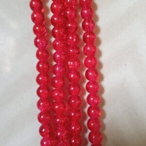 Red crackle beads_Single line (90 to 110 beads)