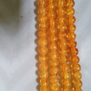 Yellow crackle beads_Single line (90 to 110 beads)