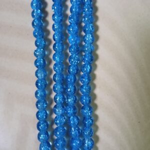 Blue crackle beads _ Single line (90 to 110 beads)