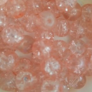light orange crackle beads _ Single line (90 to 110 beads)